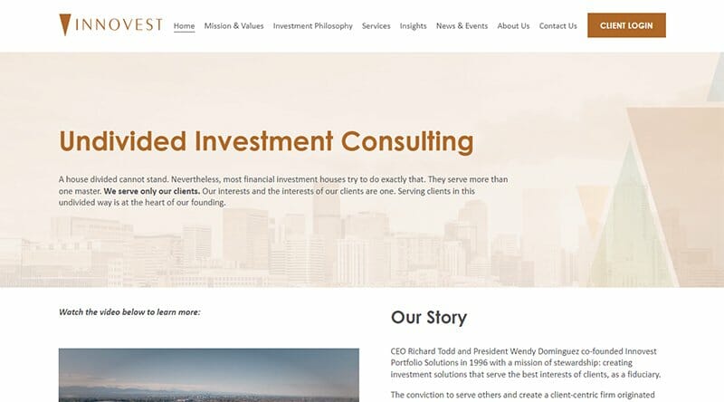 8. Innovest Portfolio Solutions - Financial Website Design Example