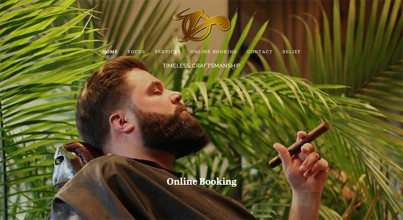 8. Valentine's Men's Hair Tailor - Barbershop Website Example