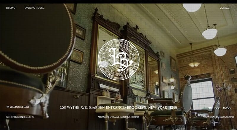 9. Ludlow Blunt - Barbershop Website Example