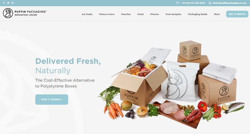 1. Puffin Packaging - Powerful Examples of Responsive Web Design