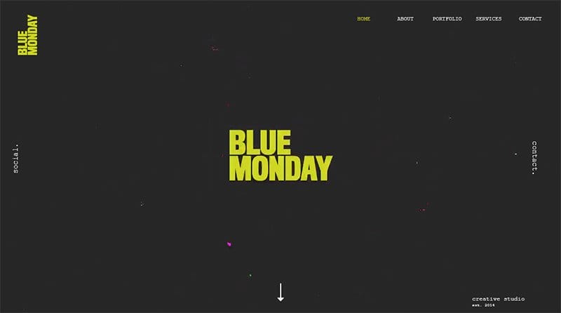 10. Blue Monday - Best Editor X Website Example