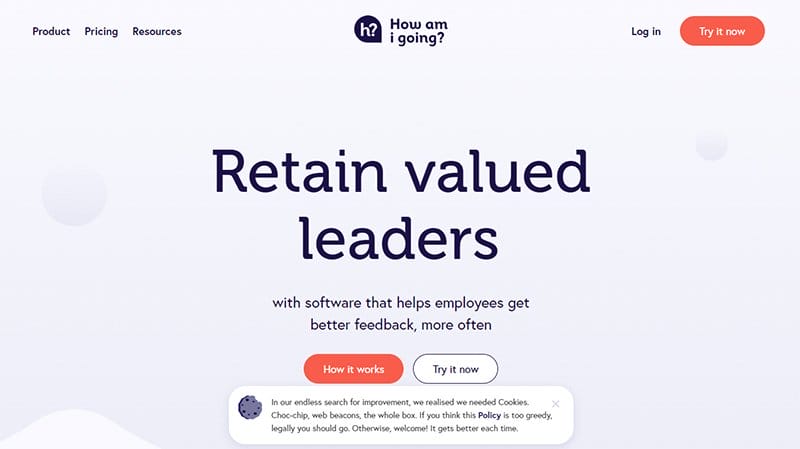 10. Howamigoing - Best B2B Website Example