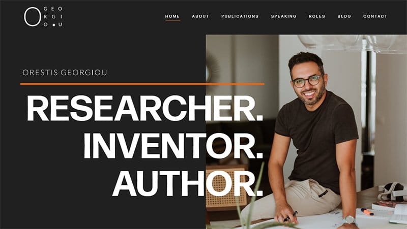 10. Orestis Georgiou - Best Static Websites Example