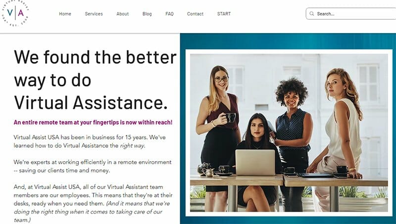 10. Virtual Assist USA - Virtual Assistant Website Example
