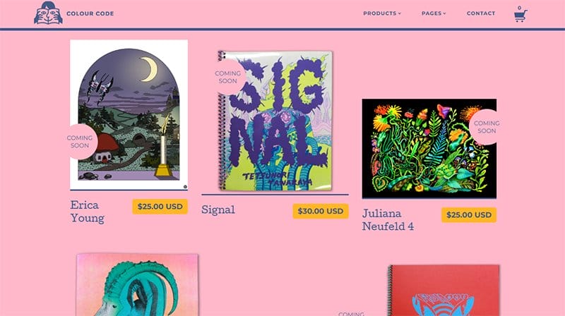 11. Colour Code - Best Big Cartel Website Example