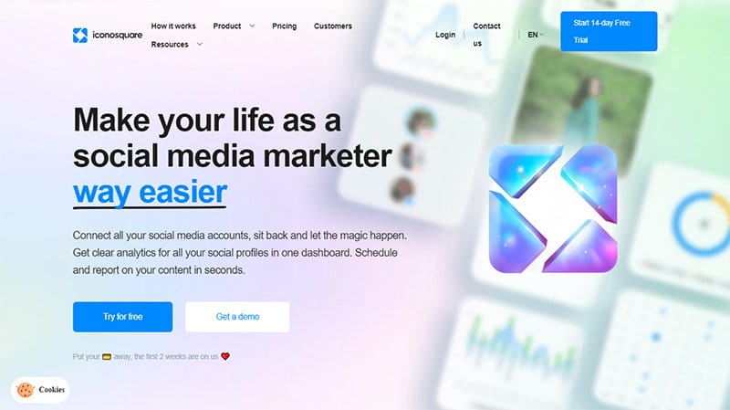 11. Iconosquare - Best B2B Website Example