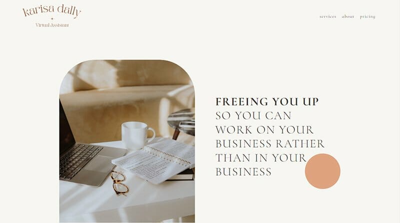 11. Karis Dally Virtual Assistant - Virtual Assistant Website Example