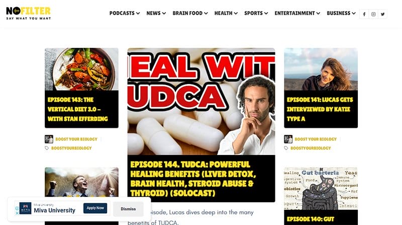 11. NoFilter Media - Best Informational Website Example