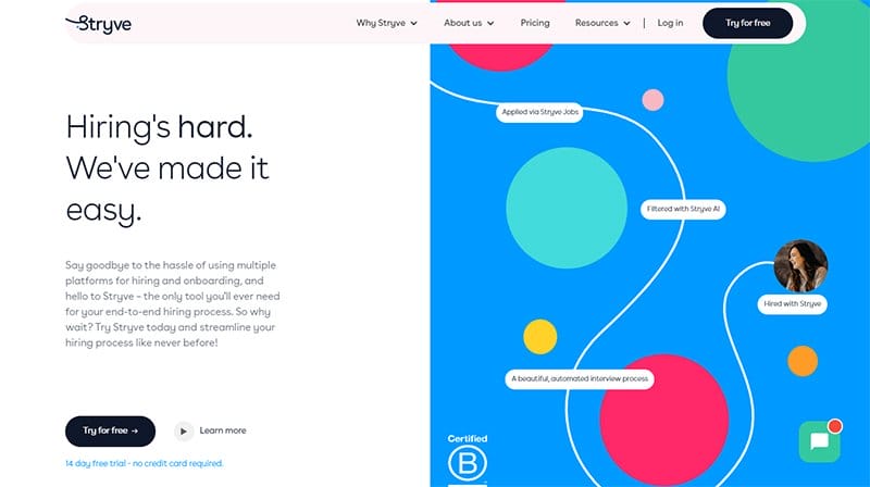 11. Stryve - Best Animation Website Example