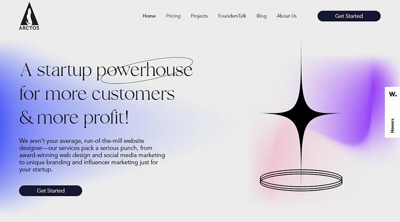 12. Arctos Agency - Outstanding Marketing Website Design Example