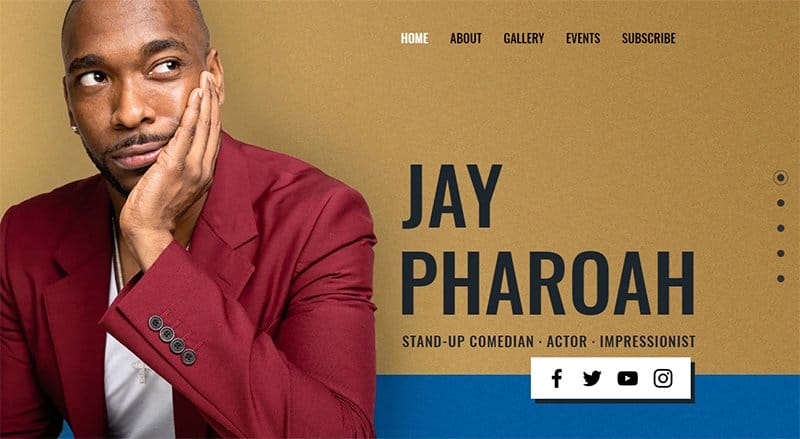 12. Jay Pharoah - Best Static Websites Example