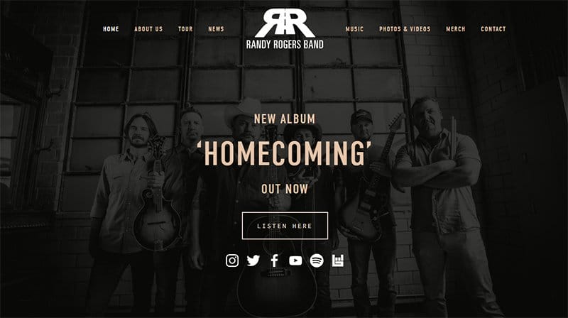 12. Randy Rogers Band - Powerful Examples of Responsive Web Design