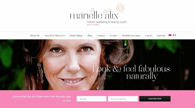 13. Marielle Alix - Best Health Coaching Website Example