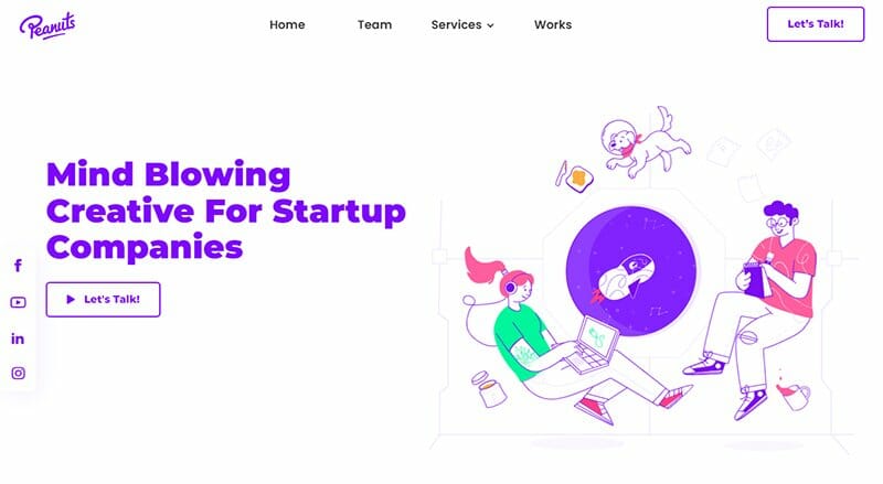 13. Peanuts Studio - Outstanding Marketing Website Design Example