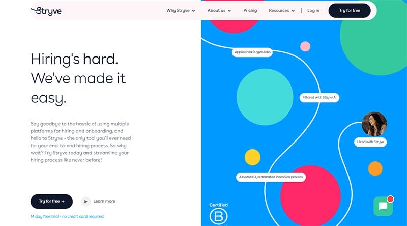13. Stryve - Best B2B Website Example