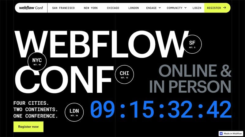 14. Webflow Conf - Conference Website Design Example