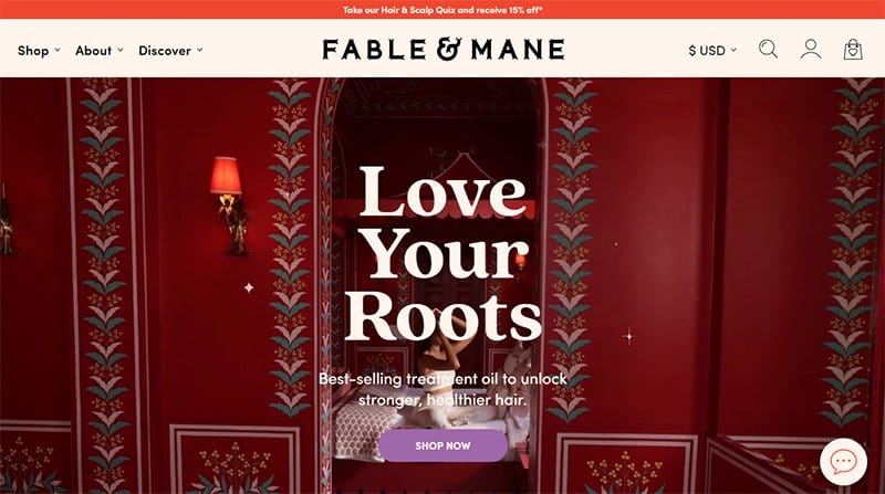 15. Fable & Mane - Best Elegant Website Example