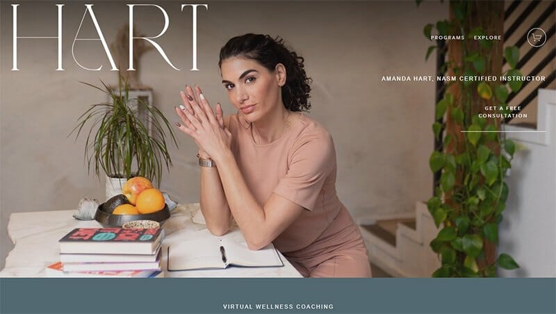 16. Amanda Hart Wellness - Unique Websites With Parallax Scrolling Effect