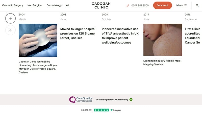 16. Cadogan Clinic - Best Website Carousel Example