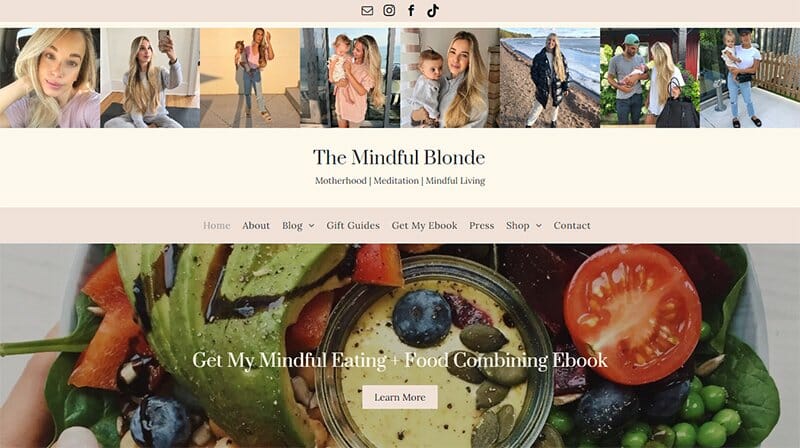 16. The Mindful Blonde - Best Health Coaching Website Example