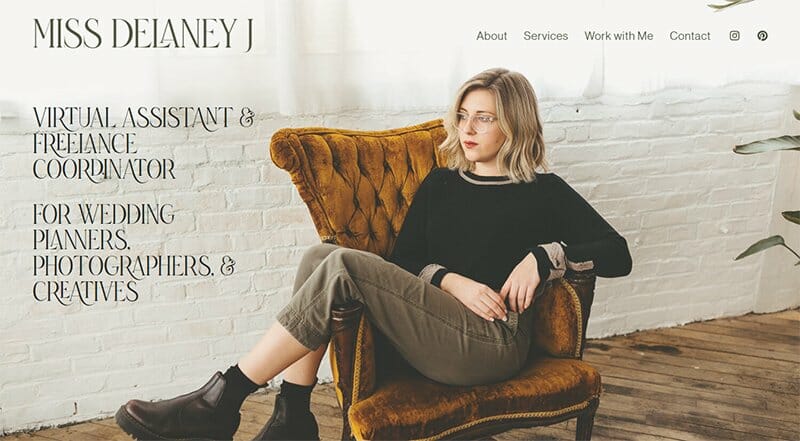 17. Miss Delaney J - Virtual Assistant Website Example