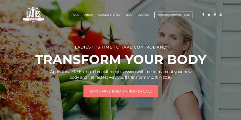 17. The Ladies That Lift - Best Health Coaching Website Example