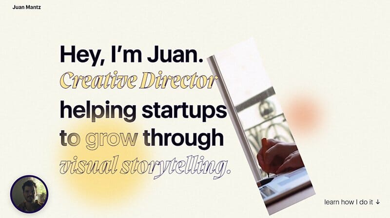 18. Juan Mantz - Creative Director Portfolio Website Example