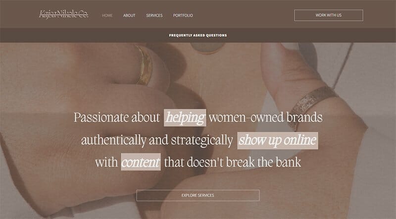 18. Kajsa Nikole Co - Virtual Assistant Website Example