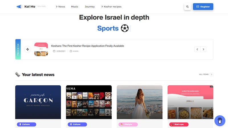 18. Kol Me - Best News Website Designs For Inspiration