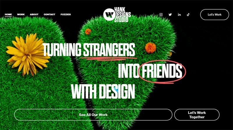 2. Hank Design Studios - Awesome Websites Designs for Inspiration Example