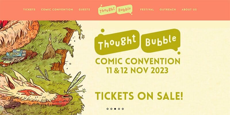 2. Thought Bubble Comic Art Festival - Conference Website Design Example
