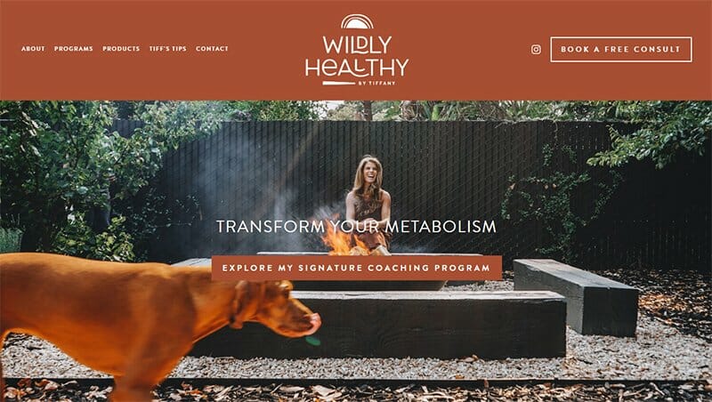 2. Wildly Healthy by Tiffany - Best Life Coach Website Example