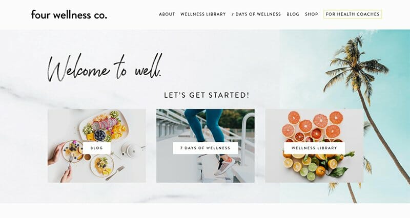 20. Four Wellness Co - Best Health Coaching Website Example