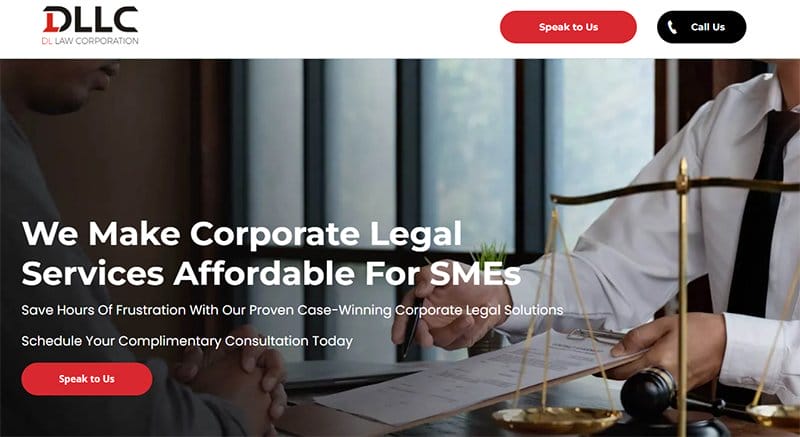 22. DL Law Corporation - Best B2B Website Example