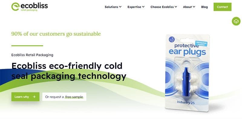 23. Ecobliss Retail Packaging - Best B2B Website Example
