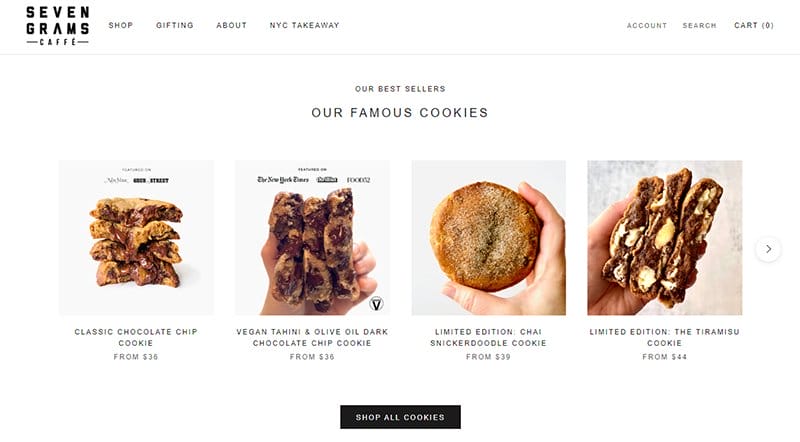 23. Seven Gram Caffe - Best Website Carousel Example