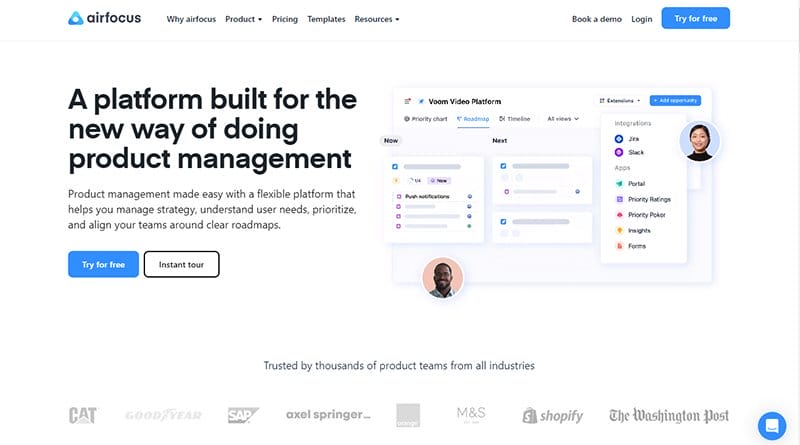24. Airfocus - Best B2B Website Example