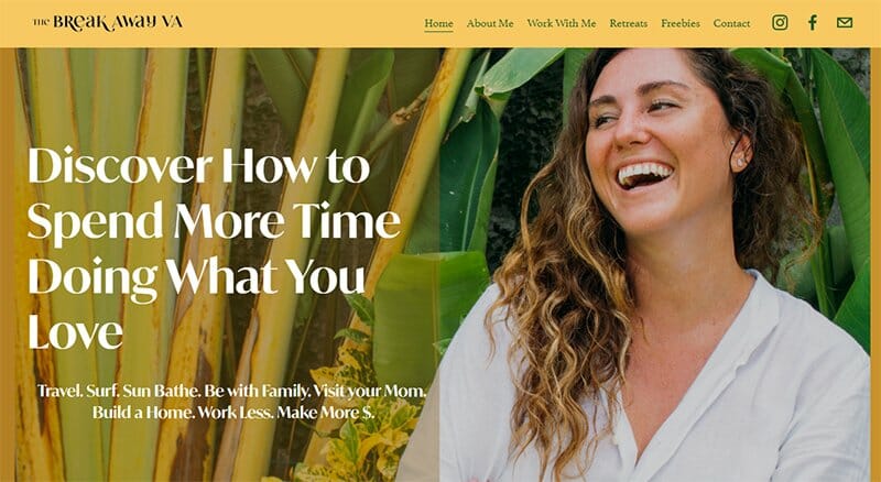 24. The Break Away VA - Virtual Assistant Website Example