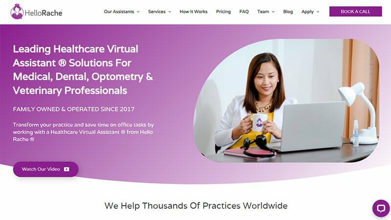 26. HelloRache - Virtual Assistant Website Example