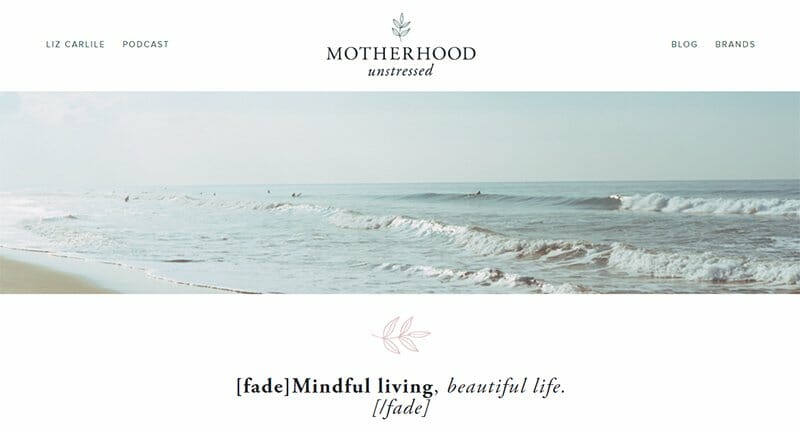 26. Motherhood Unstressed - Best Health Coaching Website Example