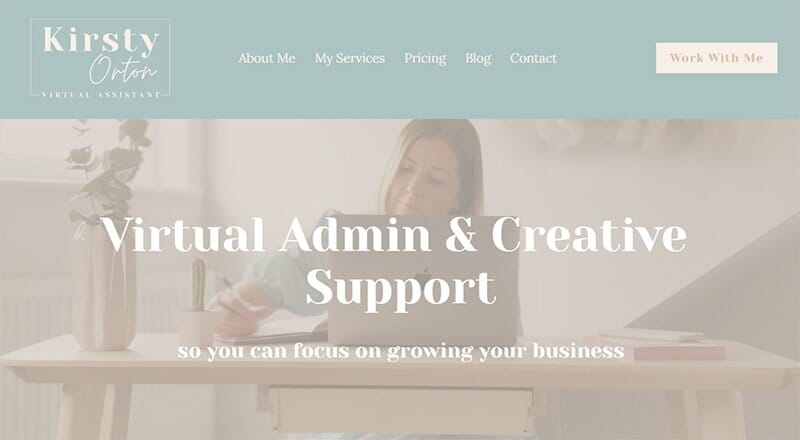 27. Kirsty Orton VA - Virtual Assistant Website Example