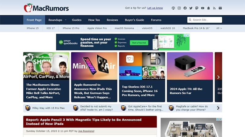 27. MacRumors - Best News Website Designs For Inspiration
