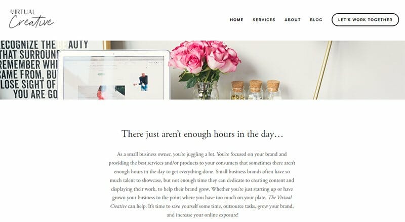 29. The Virtual Creative - Virtual Assistant Website Example