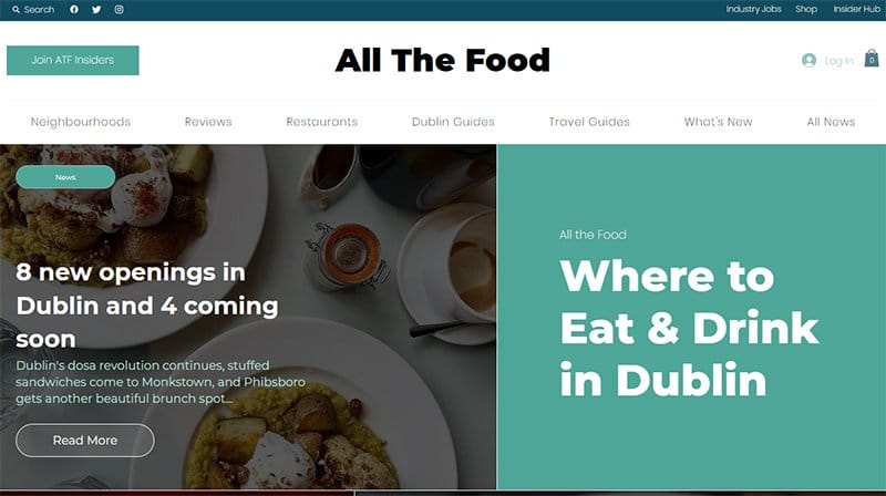 3. All The Food - Best News Website Designs For Inspiration