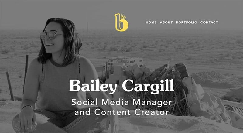 3. Bailey Cargill - Outstanding Marketing Website Design Example
