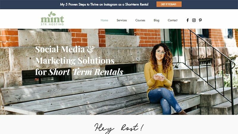 3. Mint STR Hosting - Virtual Assistant Website Example