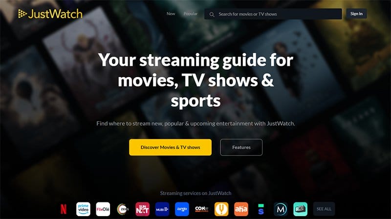 34. JustWatch - Awesome Websites Designs for Inspiration Example