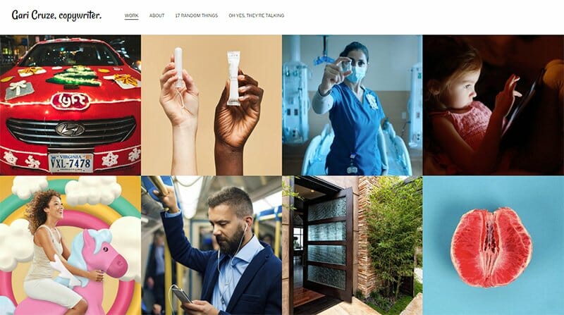 4. Gari Cruze - Outstanding Marketing Website Design Example