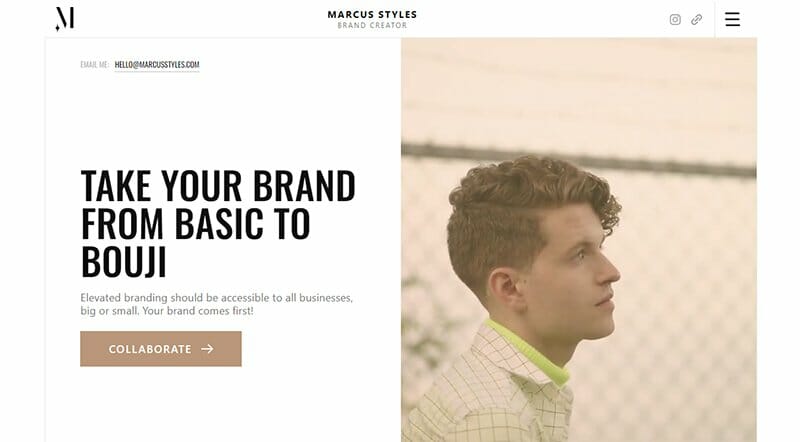4. Marcus Styles - Creative Director Portfolio Website Example