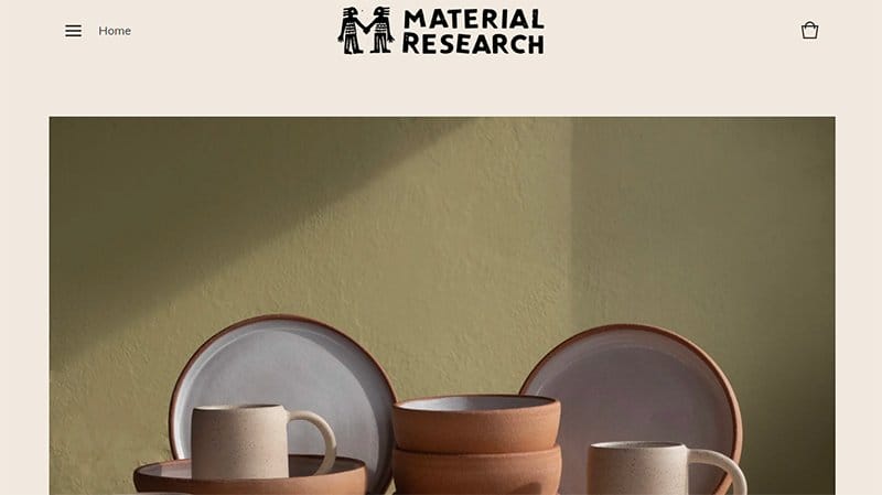 5. Material Research - Best Big Cartel Website Example